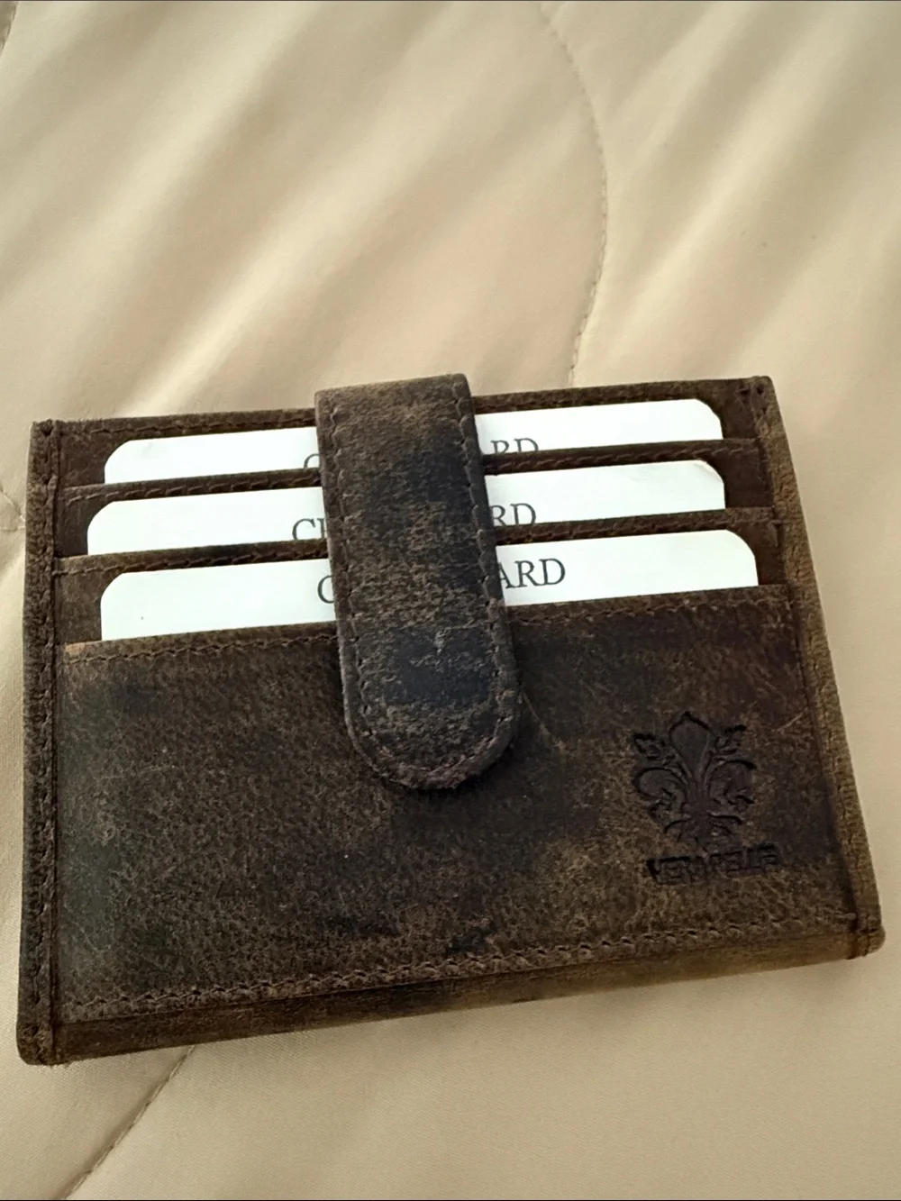 Vera Pelle Men's Brown Genuine Leather Wallet Card Holder
